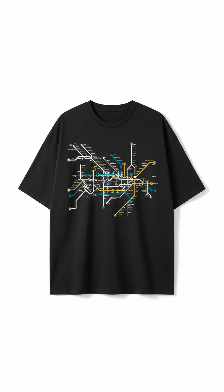 Metro Lines Oversized Graphic Tee